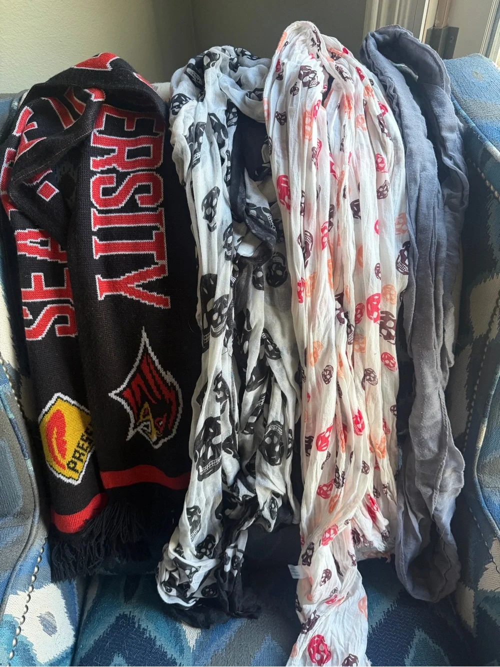 Mixed Scarf Bundle – Black, White, Red & Gray